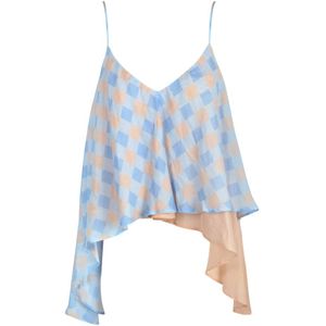 Semicouture, Dames, Tops, Veelkleurig, Maat: S Denim,