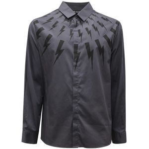 Neil Barrett, Heren, Overhemden, Grijs, Maat: XL