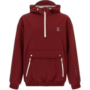 Brunello Cucinelli, Heren, Sweatshirts & Hoodies, Rood, Maat: S Fleece,
