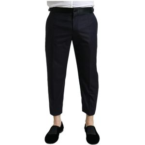 Dolce & Gabbana - Pantalon - Blauw - Luxe Mix van Wol en Zijde