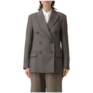 Brunello Cucinelli, Dames, Jassen, Bruin, Maat: S Leer,