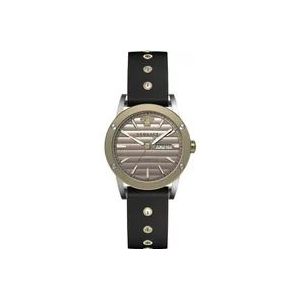 Versace Theros Automatisch Horloge Zwart Leer , Beige , Heren , Maat: ONE Size