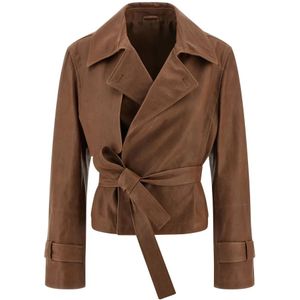 Brunello Cucinelli, Dames, Jassen, Bruin, Maat: XS Zijde,
