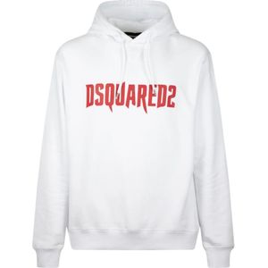Dsquared2, Heren, Sweatshirts & Hoodies, Wit, Maat: L Katoen,