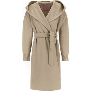 Herno, Dames, Mantels, Beige, Maat: L Wol,