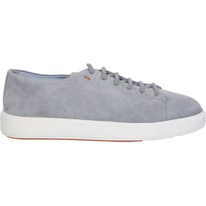 Santoni Grijze leren sneakers upgrade , Gray , Heren , Maat: 41 1/2 EU