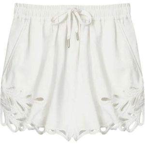Isabel Marant, Dames, Korte broeken, Wit, Maat: S Katoen,