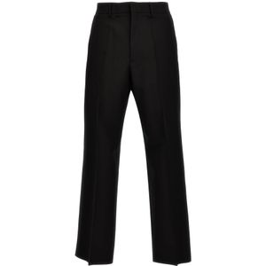 Valentino Garavani, Heren, Broeken, Zwart, Maat: L Wol,