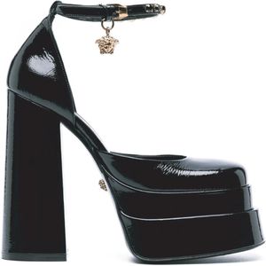 Versace - Dameshoge Hakken - Zwart - Satijn - Medusa