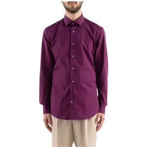Corsinelabedoli, Heren, Overhemden, Paars, Maat: M Katoen,