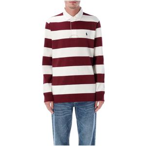 Polo Ralph Lauren - Shirt - Wijnrood/Wit - Polokraag - Lange Mouw