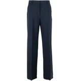 Max Mara Weekend - Cropped High Waist Broek - Blauw - Katoen