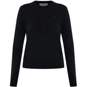 Ami Paris, Dames, Truien, Zwart, Maat: 2XS Wol,