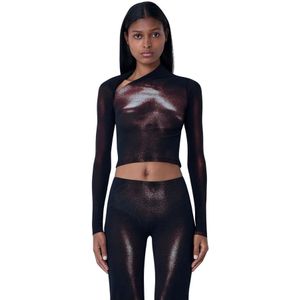 Jean Paul Gaultier, Dames, Tops, Veelkleurig, Maat: L Polyamide,