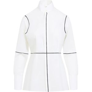 MM6 Maison Margiela, Dames, Blouses & Shirts, Wit, Maat: 2XS Katoen,