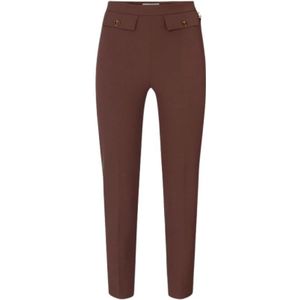 Elisabetta Franchi, Dames, Broeken, Bruin, Maat: S Poliester,
