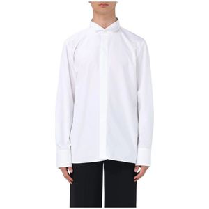 Saint Laurent, Heren, Overhemden, Wit, Maat: L Katoen,