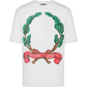 Moschino, Heren, Tops, Wit, Maat: S Katoen,