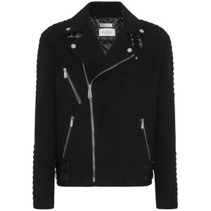 Philipp Plein, Heren, Jassen, Zwart, Maat: XL Satijn,