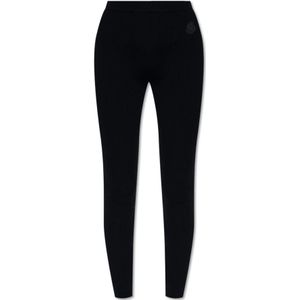 Moncler, Dames, Broeken, Blauw, Maat: L Wol,