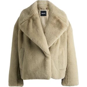Hugo Boss, Dames, Jassen, Beige, Maat: XL Poliester,