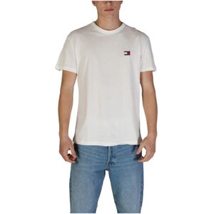 Tommy Jeans, Heren, Tops, Wit, Maat: M Katoen,