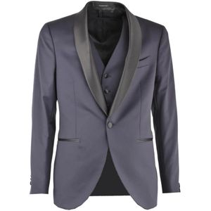 Sartoria Latorre, Heren, Jassen, Blauw, Maat: M Satijn,