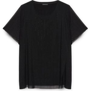 Fiorella Rubino, Dames, Blouses & Shirts, Zwart, Maat: XS Jersey,