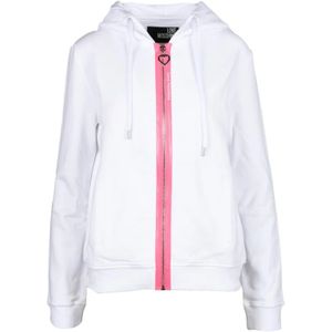 Love Moschino, Dames, Sweatshirts & Hoodies, Wit, Maat: 2XS Katoen,
