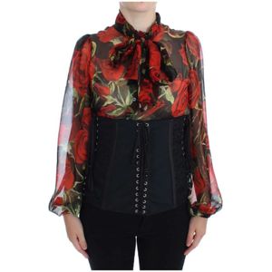 Dolce & Gabbana, Dames, Blouses & Shirts, Veelkleurig, Maat: 3XS Brokaat,