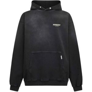 Represent - Geribbelde Katoenen Hoodie - Zwart - Heren