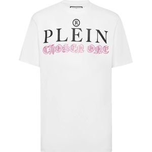 Philipp Plein, Heren, Tops, Wit, Maat: L Katoen,