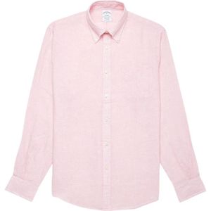 Brooks Brothers, Heren, Overhemden, Roze, Maat: XL Linnen,