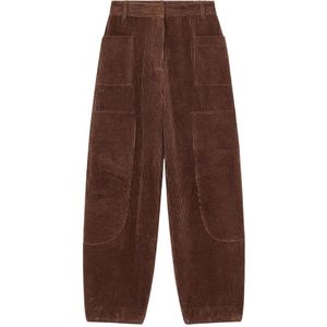 Ganni, Dames, Broeken, Bruin, Maat: S Corduroy,