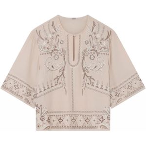 Gustav, Dames, Blouses & Shirts, Beige, Maat: 3XL Viscose,