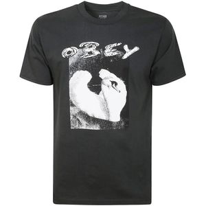 Obey, Heren, Tops, Zwart, Maat: XL Katoen,