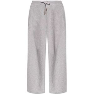 Versace, Dames, Broeken, Grijs, Maat: 3XS Katoen,