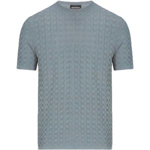 Emporio Armani, Heren, Truien, Blauw, Maat: 2XL Viscose,