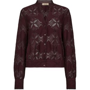 Mos Mosh - Blouse - Bordeaux - Lange Mouw - 173470 MONIA