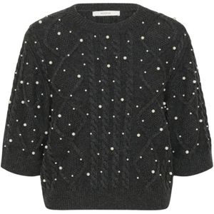 Gestuz, Dames, Truien, Zwart, Maat: S Leer,