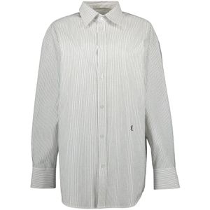 Saint Laurent, Dames, Blouses & Shirts, Grijs, Maat: S Katoen,