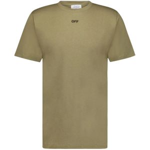 Off White, Heren, Tops, Beige, Maat: XL Katoen,