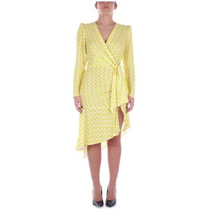 Elisabetta Franchi, Dames, Jurken, Geel, Maat: M Viscose,