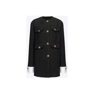 Pinko Double-Breasted Coats , Black , Dames , Maat: S