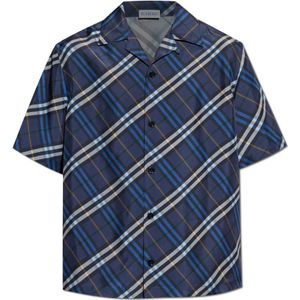 Burberry, Heren, Overhemden, Blauw, Maat: L Zijde,