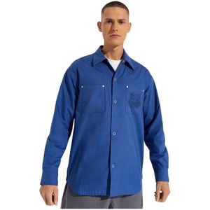 Kenzo, Heren, Overhemden, Blauw, Maat: L Katoen,