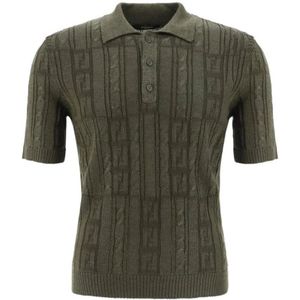 Fendi, Heren, Tops, Groen, Maat: M