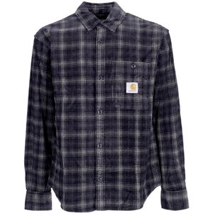 Carhartt Wip, Heren, Overhemden, Blauw, Maat: M Velours,