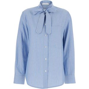 Tela, Dames, Blouses & Shirts, Blauw, Maat: M Katoen,