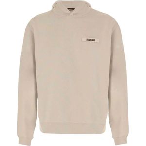Jacquemus, Heren, Sweatshirts & Hoodies, Beige, Maat: S Katoen,